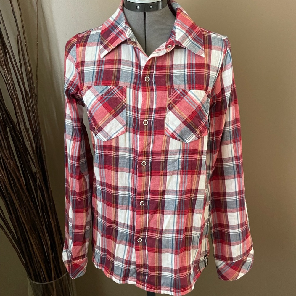 Plaid Button down top by Billabong